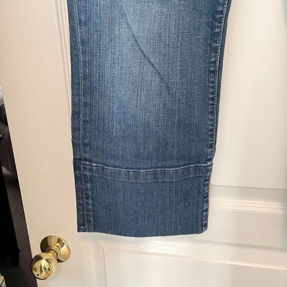 Joe's Socialite Kicker Low Rise Wide Leg Pocket Crop Medium Wash Stretch Jeans - Picture 12 of 14
